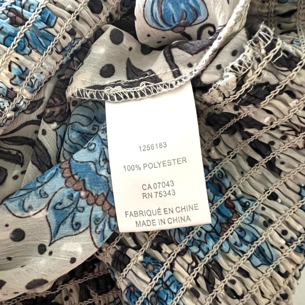 Anthro Joie Floral Blouse M Smocked Waist Boho - Picture 9 of 9
